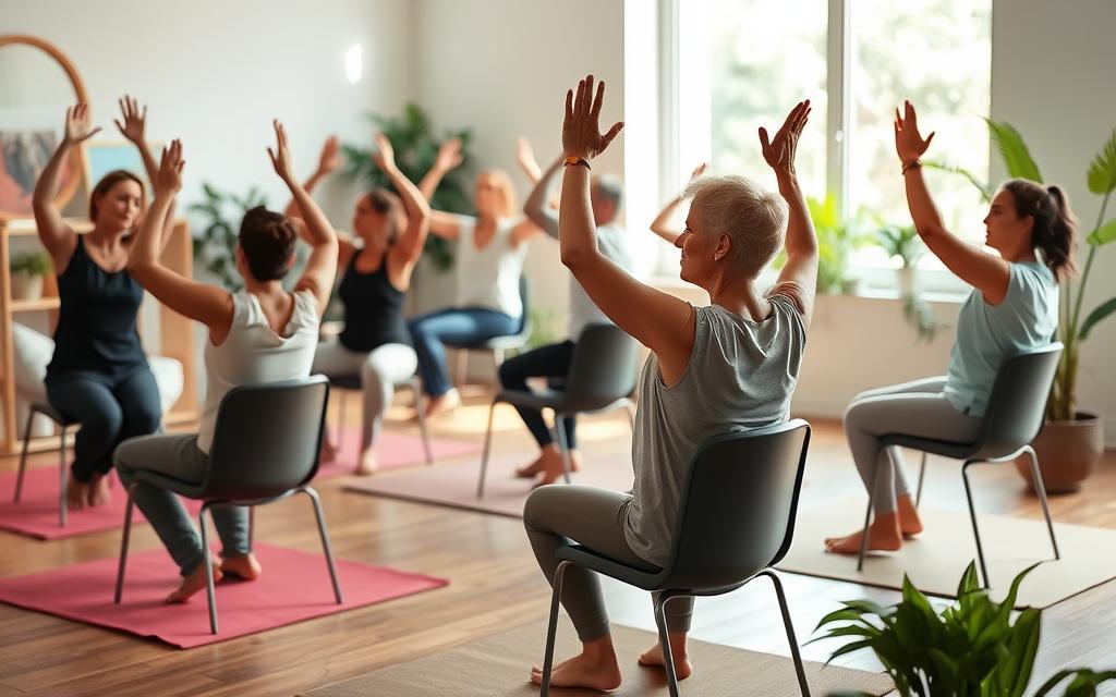 Chair yoga for weight loss sun salutation