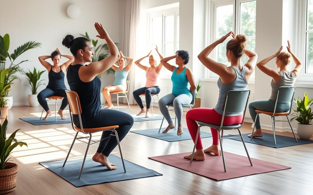 Chair yoga pose for weight loss